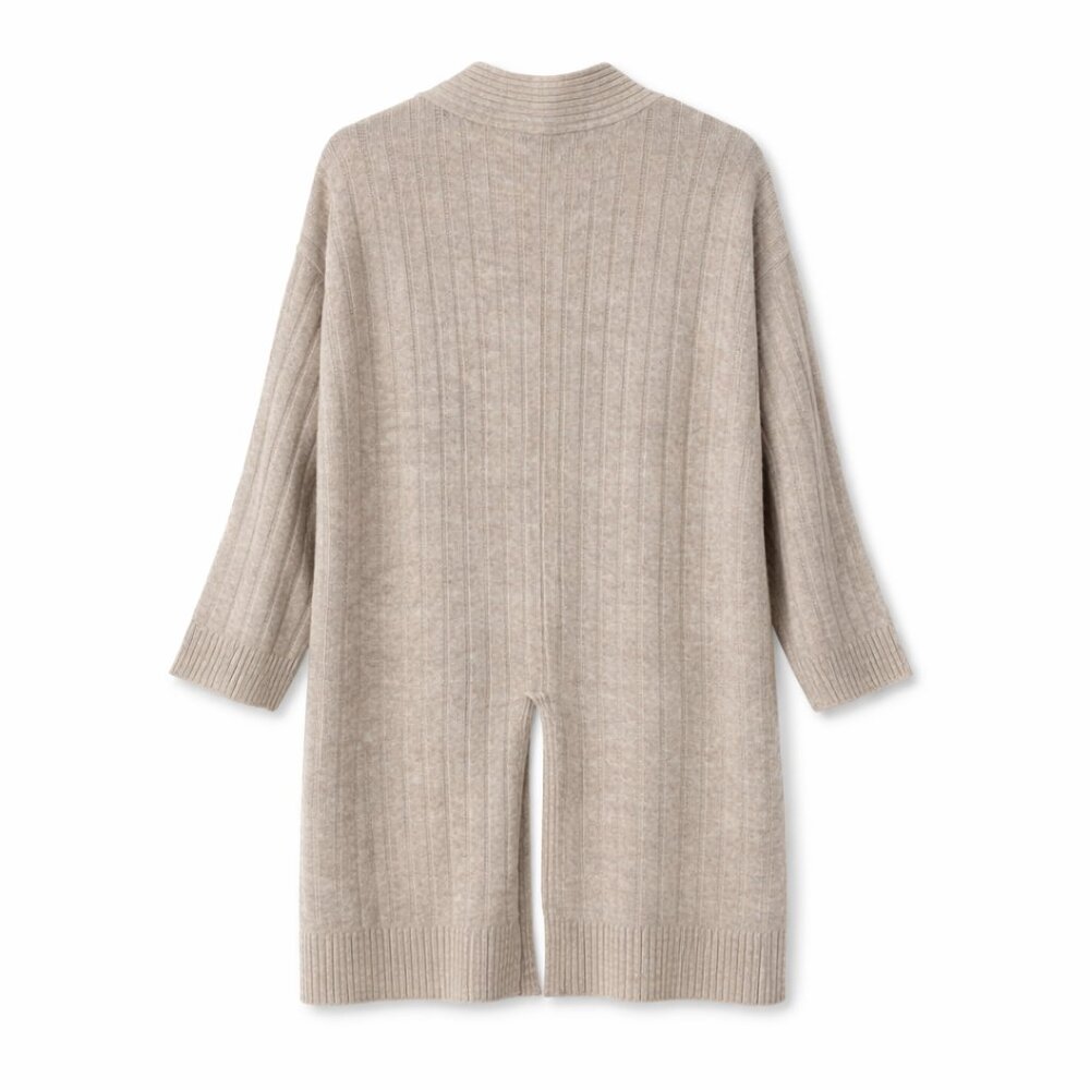 Primark Long Duster Cardigan Sweater in Oatmeal Heather - Picture 2 of 5